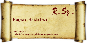 Rogán Szabina névjegykártya